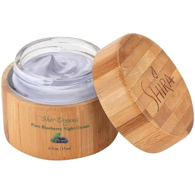 SHIRA SHIR ORGANIC BLUEBERRY NIGHT CREAM FOR NOURISHED, WRINKLE-FREE, RADIANT SKIN. MOISTURIZER FACE CREAM WITH ANTI-AGING FORMULA KEEPS SKIN HYDRATED, FACIAL SKIN CARE PRODUCT (15ML) - Image 2